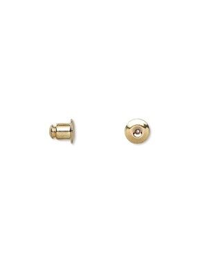 Gold 14K Plated Barrel Earnuts Earring Backs Stoppers Findings 50 pcs